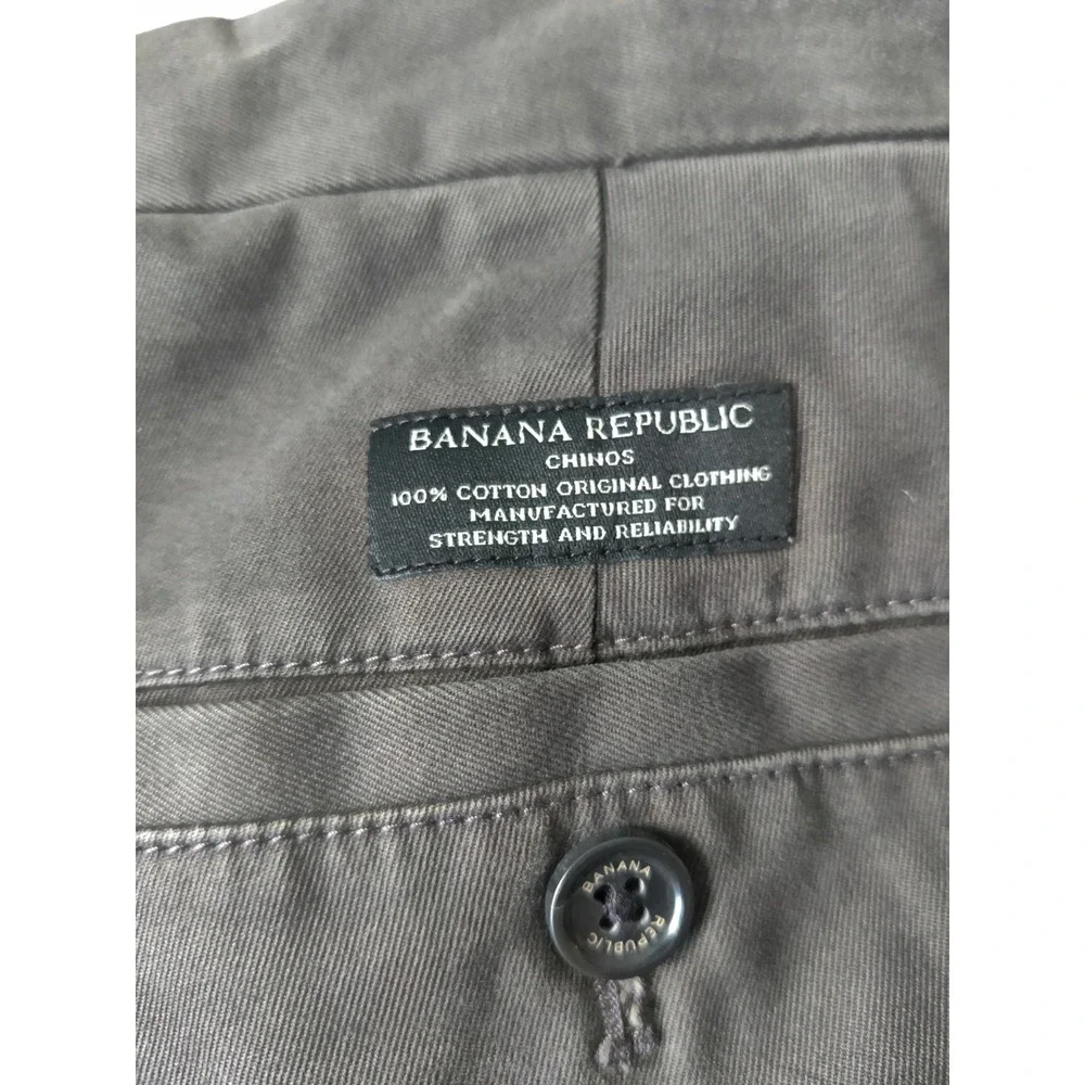 Banana‎ Republic Men's Emerson Straight Chino 100% Cotton Gray Size 34x32